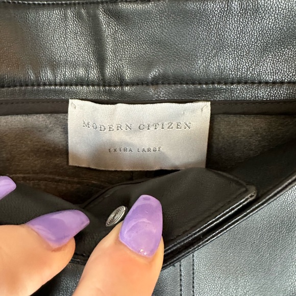 NWOT Modern Citizen Joan Pant Faux Vegan Leather High Waist Pants Sz. XL - Picture 2 of 4